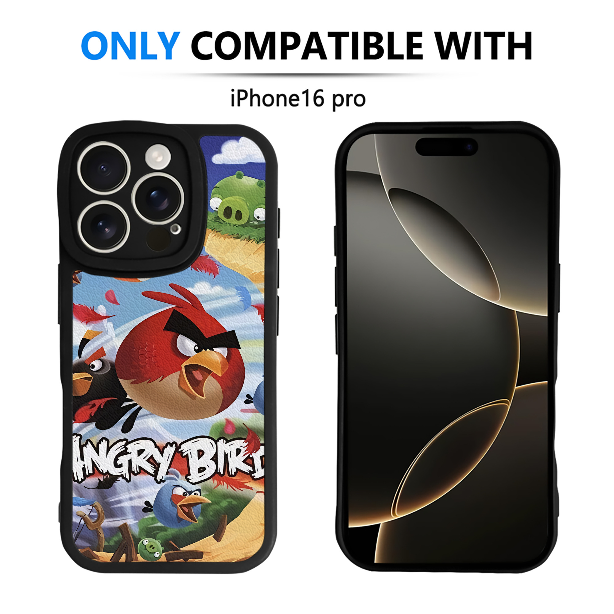 （画像用） Angry Birds アングリーバード 【iPhone 16シリーズ対応】シリコンスマホケース（レザー調） 材質：シリコン